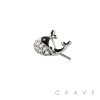 316L SURGICAL STEEL THREADLESS PUSH IN MULTI CZ WILLY WHALE TOP PART
